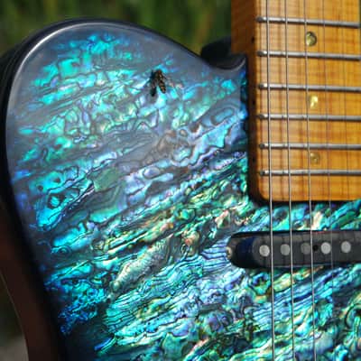 Pearlvibe tele real full abalone top Blue Bayou vintage telecaster image 7