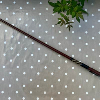 Double Bass French Bow - New Hair Just Had A Recommission - Brazilwood - Made In Czechslovakia image 4