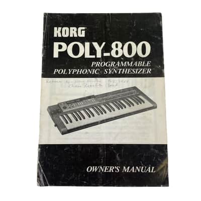 Korg Poly 800 Synthesizer Manual