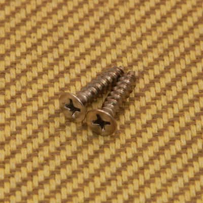 008-4699-049 (2) Fender Micro-Tilt 3-Bolt Disc Wood Screws 70s STRAT/TELE/BASS