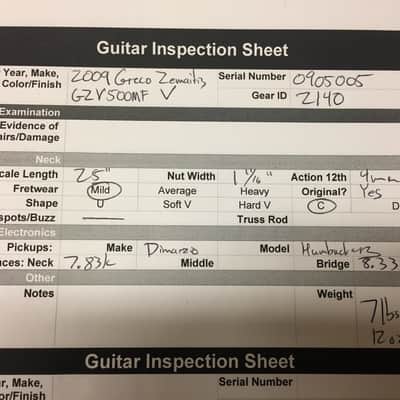 2009 GRECO ZEMAITIS GZV-500MF FLYING V METAL TOP HETFIELD OHSC grlc2140 image 7