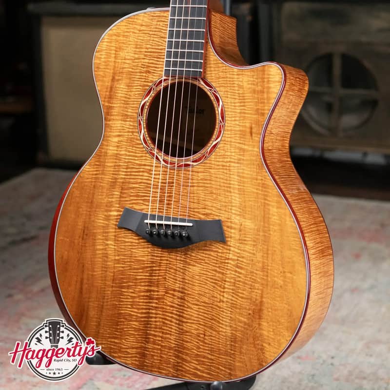 Taylor Custom Shop Master Grade Koa Grand Auditorium Acoustic/Electric Guitar with Hardshell Case - Used image 1