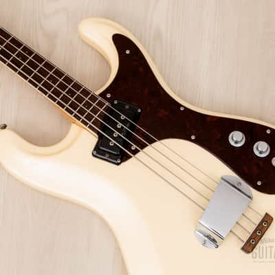 1966 Mosrite Ventures Model Bass Pearl White w/ Case, USA-Made Bakersfield image 6