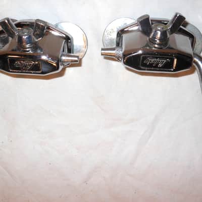 PAIR Ludwig Vintage 1965 Folding Bass Drum Spurs & Mounting Brackets image 6