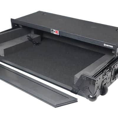 ProX XS-DDJREV5 WLTBL LED, ATA Flight Style Road Case for Pioneer DDJ-REV5 DJ Controller with Laptop Shelf 1U Rack Space Wheels and LED Black Finish image 10