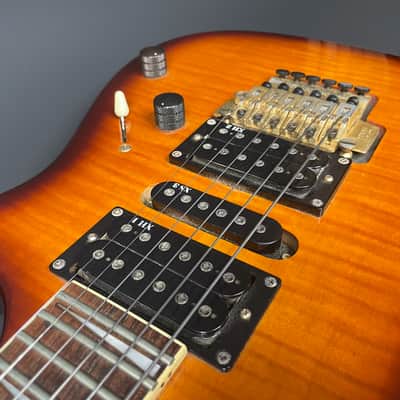 Ibanez EX370FM 1991 Transparent Amber Sunburst Flame Maple MIK w/ Hard Case image 9