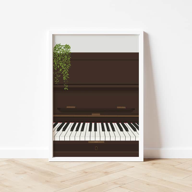 Piano Keys Print - Upright Piano Poster, Piano Teacher, Music Room Art, A4 Size image 1
