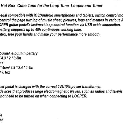 Hot Box Cube Tune Foot Controller for the Loop Tune Looper/Tuner Pro Pedal In White image 2