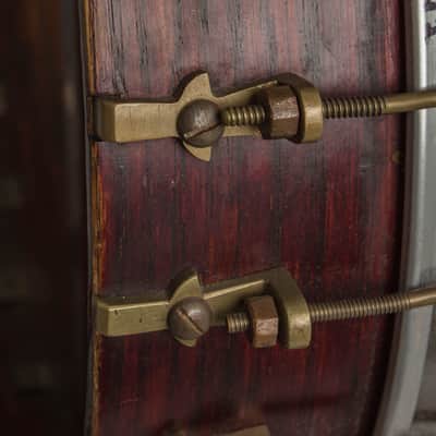 Minstrel Banjo (maker unknown), c. 1870, original black coffin case. image 20