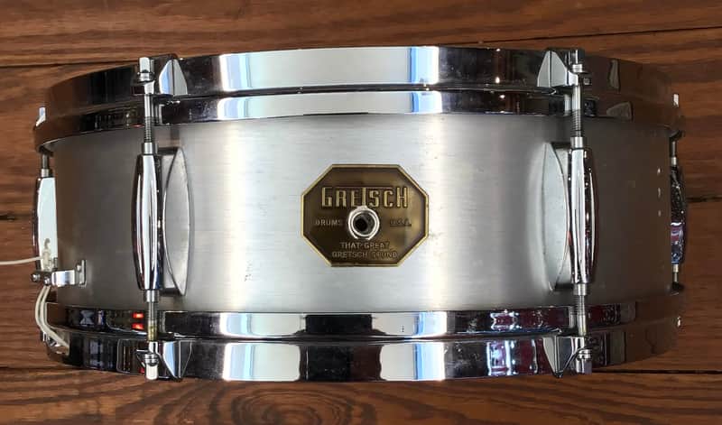 USED Gretsch "Stop Sign" Badge 5x14 Aluminum Student Snare Drum (6 Lug) image 1