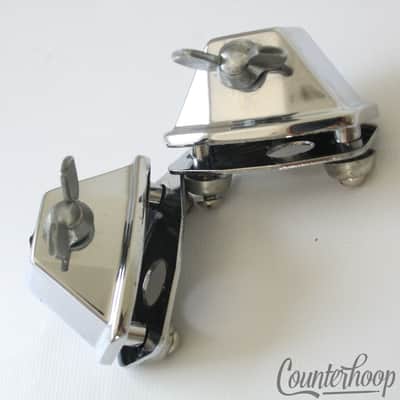 Ludwig 3/8"Smaller Square-Spur Bass Drum Mounts Vintage 70s Super Classic Chrome image 2