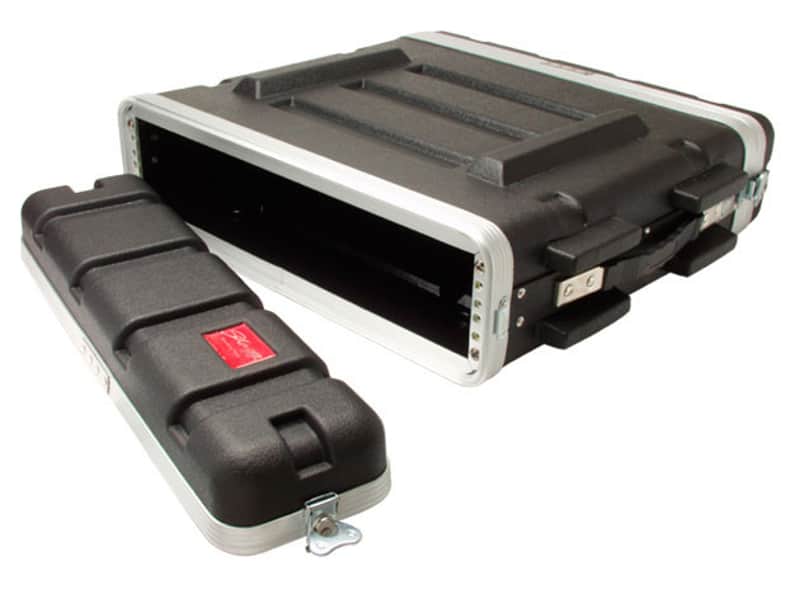 STAGG Light Weight ABS Stackable Black Rack Case For 2 Unit 2U 2 Space image 1