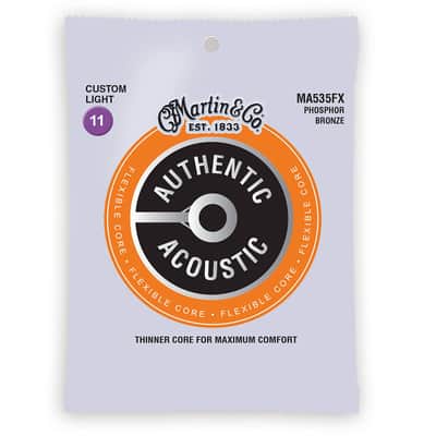 Martin MA535FX Authentic Tommy Emmanuel Signature Flexible Core Phosphor Bronze Acoustic Guitar Strings - Custom Light (.11 - .52)