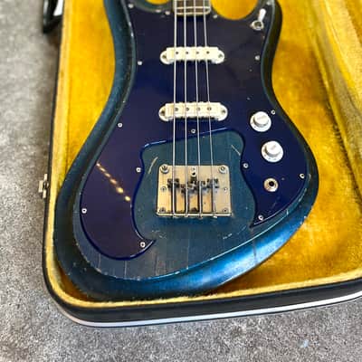 Guyatone EB-9 Sharp 5 Bass guitar c 1969 - Blue original vintage MIJ Japan image 3
