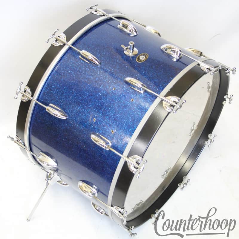 Slingerland 22x14"Blue Sparkle Bass Drum 3Ply Mahogany Radio King Vintage 50s RK image 1