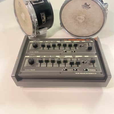 Pearl Syncussion SY-1 Late 1970s (1979) - Black with wood sides image 3