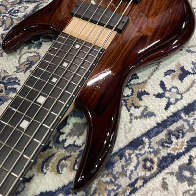 Miura Guitars U.S.A. MB-R 6st Cocopolo Top / Ash Body / Ebony Fingerboard  6 strings Hi-end Bass guitar image 2
