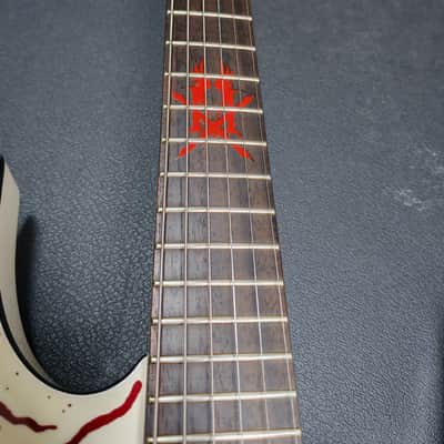 B.C. Rich Joey Jordison Signature Warlock Murderdolls - White Blood Splatter image 5