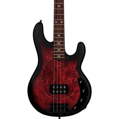 Music Man Sterling 4-string StingRay Ray34PB Bass - Dark Scarlet Burst image 2