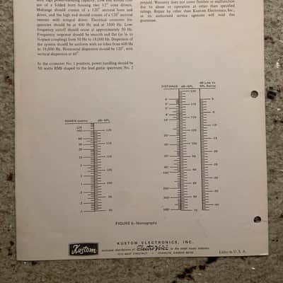Vintage 1970s Kustom Electro Voice Sentry IV Professional Loudspeaker System Spec Sheet! image 4