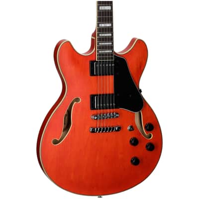 Ibanez AS73 Artcore Semi-Hollow Electric Guitar, Transparent Tangerine Flat image 1