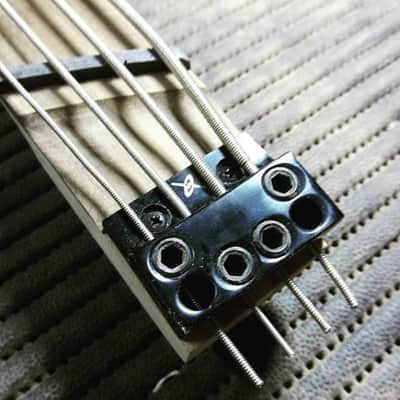 Headless bass bridge 4 strings with individual base for fanned multiscale by Nova Guitar Parts image 5