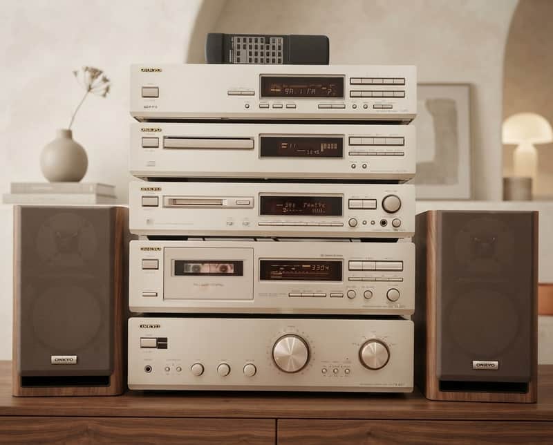 Immagine Onkyo A-9211 Rare Vintage MINT Cassette Deck Component Set Serviced Warranty - 1