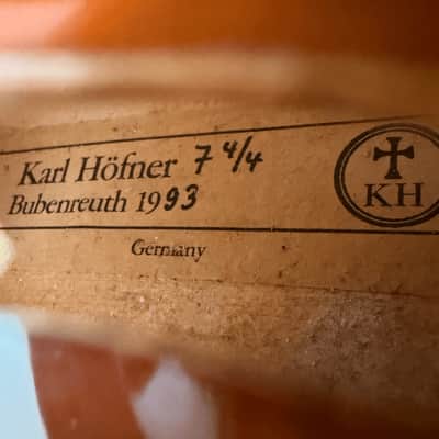 1993 Karl Höfner Model 7 4/4 Violin - Made in Germany w/ Hiscox Case & Bow image 10