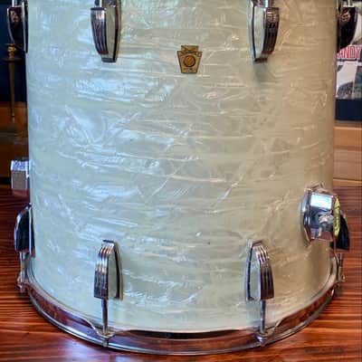 Ludwig White Marine Pearl 1960's -4 Piece Drum Set  W/ Jazz Festival SD image 14
