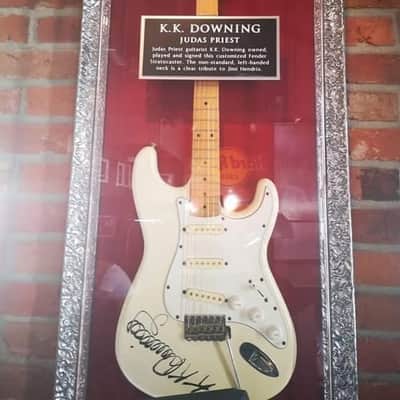 Fender Stratocaster Ex JUDAS PRIEST Artist Owned by K.K. Downing, band signed by KK, Rob Halford and Glenn Tipton. 1985 Vintage 80s guitar. Custom Shop strat flight case included image 5