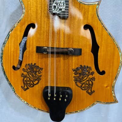 Mandolin Handmade by Blueberry, 8 String Wood Celtic Motif Mandolin,Custom Handcrafted Wooden,Steel String, Beautiful Sound, Hard Case Incl. image 18