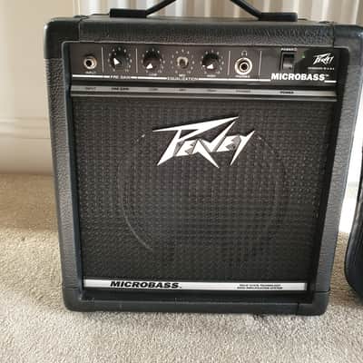 Hondo Alien Headless Bass 80s with Case and Peavey Microbass image 10