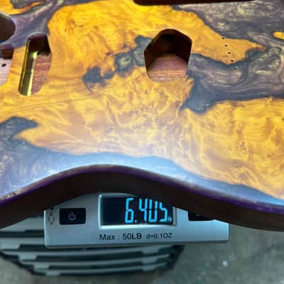 Warmtone Custom Guitars Burl Epoxy Resin Tele Body “Ancient River” image 6
