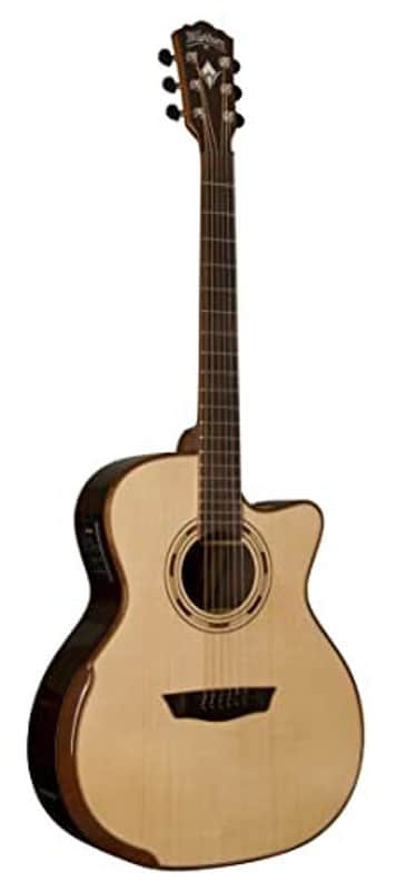 Washburn Comfort Deluxe 25 Series Grand Auditorium Cutaway Acoustic Electric Guitar, Natural (WCG25SCE-O-U) image 1