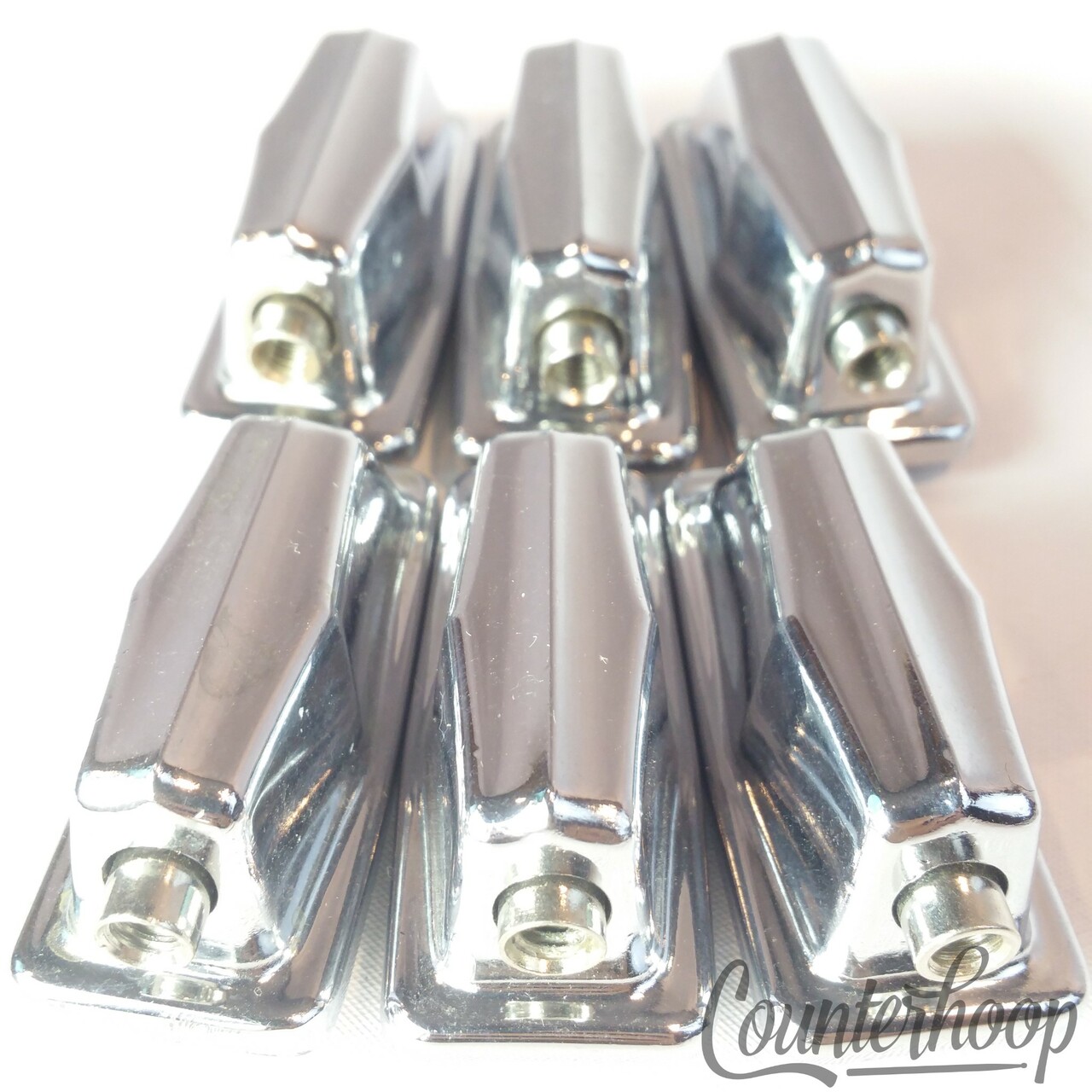 Pearl 6x Tom/Floor/Snare Drum Lugs Japan 1 9/16" 2 5/16 Chrome Vintage 70s-80s* — main photograph