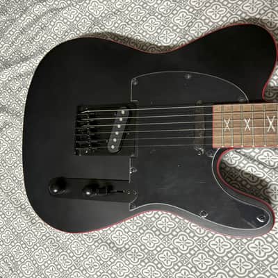 TELECASTER ON STEROIDS / Black Satin w/Red Binding / Like New Condition image 3