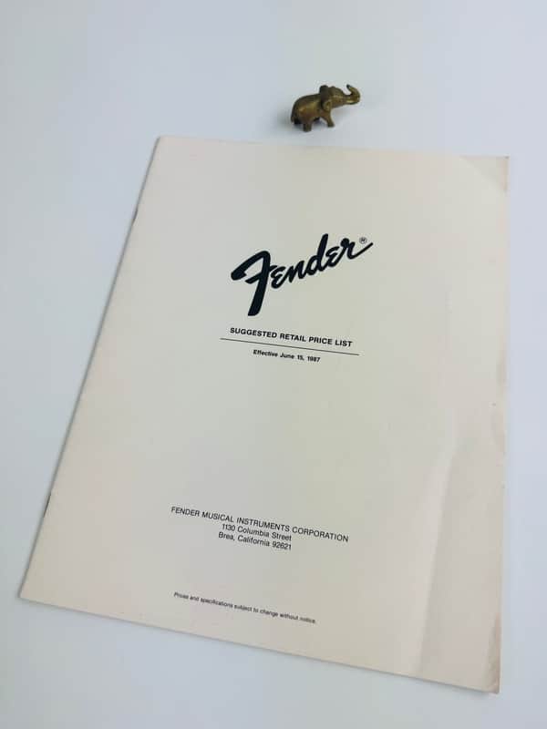 Fender Suggested Retail Price List