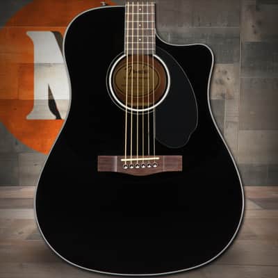 Fender CD-60SCE Dreadnought, Walnut Fingerboard - Black image 1