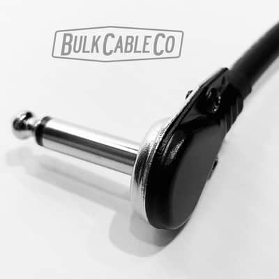 3 FT - Mogami 3082 Speaker Cable - Pancake Right Angle RA to Short Straight Stubby ST 1/4" Connectors - Black Housing / Silver Plug - Amp Head To Cabinet image 5