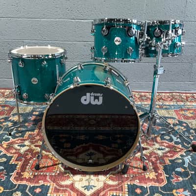 DW Collector's Series 4-Piece Shell Pack 10", 12", 16" 22" Drum Kit, Teal Glass image 1