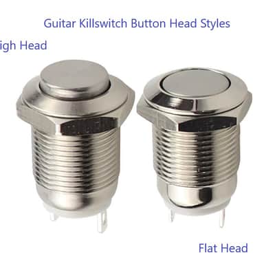 Guitar Kill Switch/Cutoff 12mm Chrome Momentary Flat Head Push Button. Complete Full Parts Kit image 6