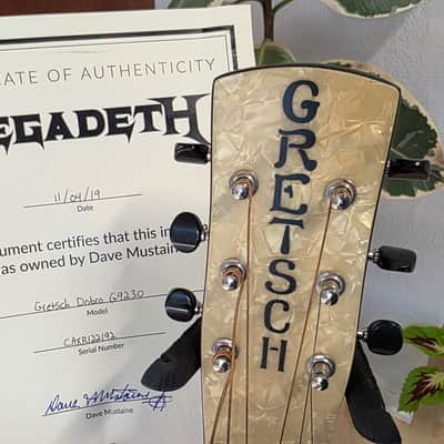 Dave Mustaine's Megadeth Album Recorded Gretsch G9230 Dobro Resonator Guitar in Custom Dean USA Professional Case - Artist owned by DAVE MUSTAINE signed COA image 1