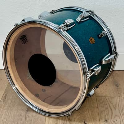 1950's WFL 4 Piece Drum Kit, Blue Aqua Sparkle, Complete W / Cases, Drop Dead Gorgeous image 18