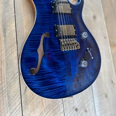 PRS Wood Library Custom 24 Semi-Hollow Flame Maple 10 Top - Whale Blue 386418 image 13