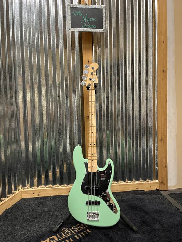 Fender American Performer Jazz Bass with Maple Fretboard 2018 - Present - Satin Surf Green image 1