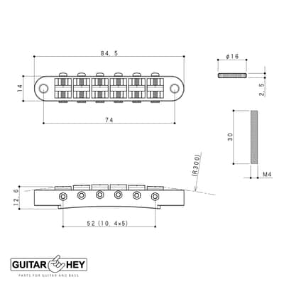 NEW Gotoh Ti103B Nashville Tune-o-matic Bridge M4 Post Titanium Saddles - CHROME image 2