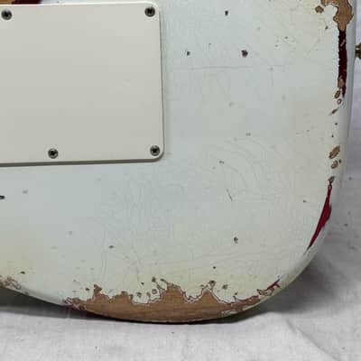 Fender USA Custom Shop Limited Edition White Lightning Stratocaster FR HSS 22 Guitar with COA + Case 2023 - Olympic White top / Candy Apple Red bottom / Rosewood fingerboard image 16