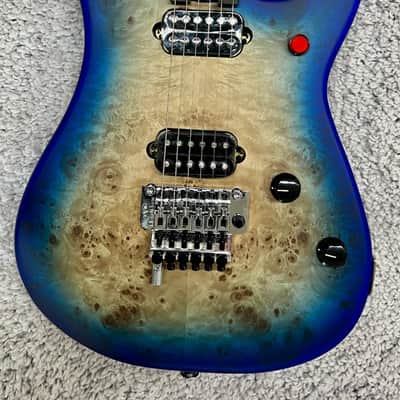 EVH 5150 Deluxe Poplar Burl, Ebony Fingerboard, Aqua Burst Electric Guitar image 3