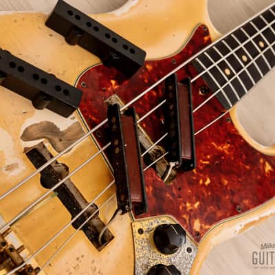 1964 Fender Jazz Bass Pre-CBS Vintage Bass Olympic White w/ Gold Hardware, Case image 20
