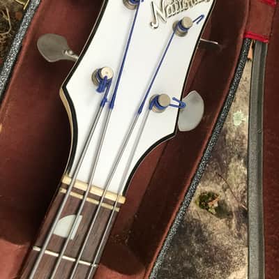 Rare 1961 Valpro National 85 4-string Bass  Res-O-Glas  w/OHSC White image 20